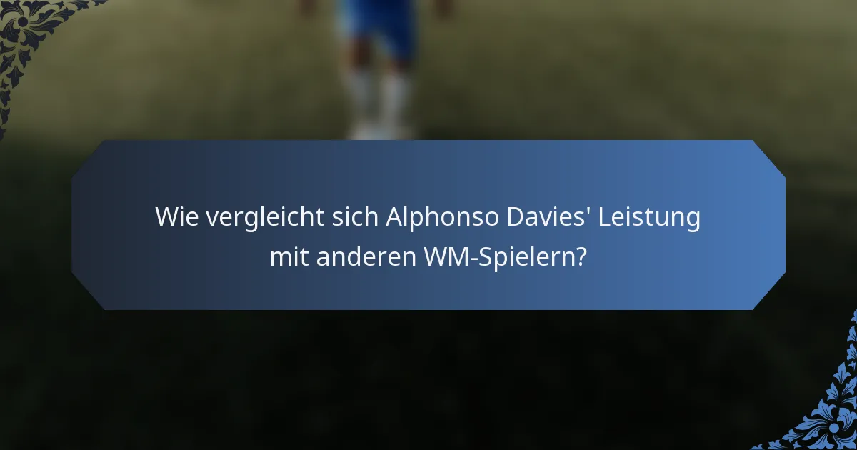 Wie vergleicht sich Alphonso Davies' Leistung mit anderen WM-Spielern?
