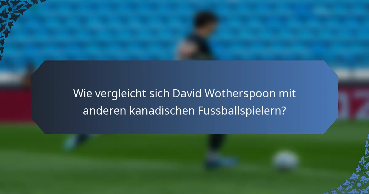 Wie vergleicht sich David Wotherspoon mit anderen kanadischen Fussballspielern?